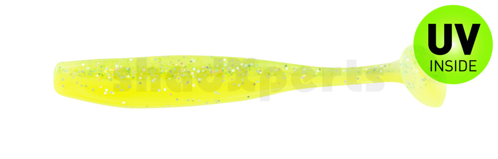003407B034 Bass Shad 2,5" (ca. 7 cm) fluogelb  / fluogrün-Glitter