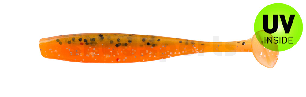 003407B068 Bass Shad 2,5" (ca. 7 cm) orange-Glitter / olivebraun-Glitter
