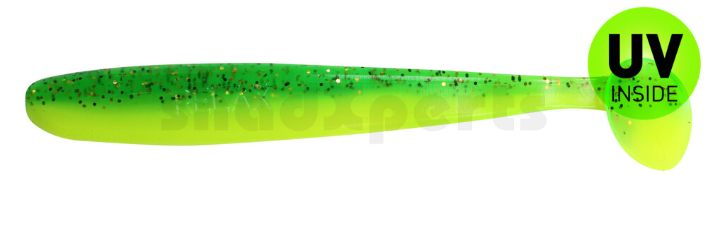 003408B002 Bass Shad 3“ (ca. 7,5 cm) fluogelb  / grün-Glitter