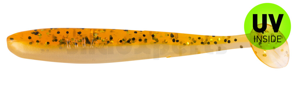 003408B023 Bass Shad 3“ (ca. 7,5 cm) goldperl / motoroil Glitter