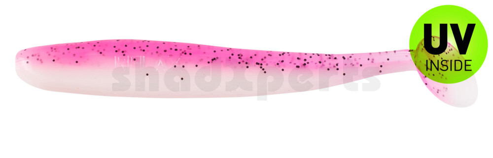003408B320 Bass Shad 3“ (ca. 9 cm) reinweiss / hot pink Glitter