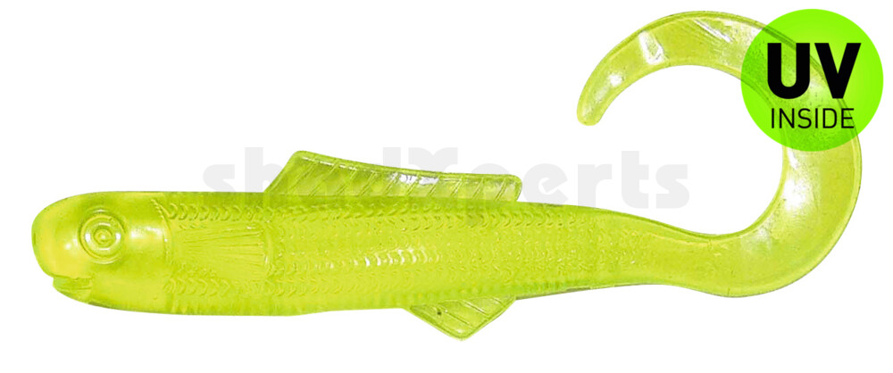 000909CT006 Banjo Curl Tail 3" (ca. 8 cm) Chartreuse