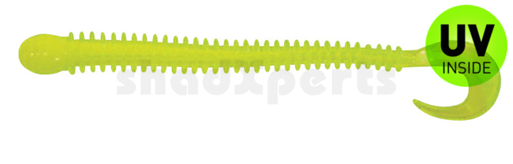 002511029 Drop Shot Ringer Worm 4" (ca. 10,5 cm) Chartreuse White Core