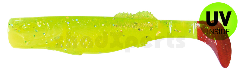 000712B034 California 4" (ca. 11,0 cm) fluogelb  / fluogrün-Glitter