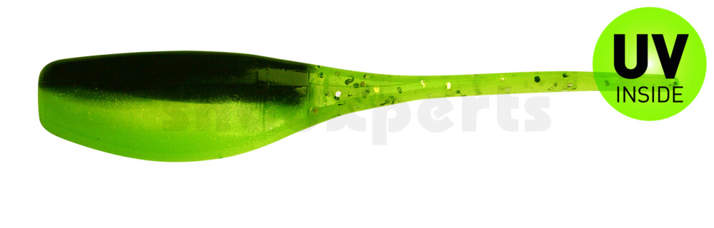 002405017 Stinger Shad 2" (5,2cm) perlgrün / schwarz / chartreuse glitter tail