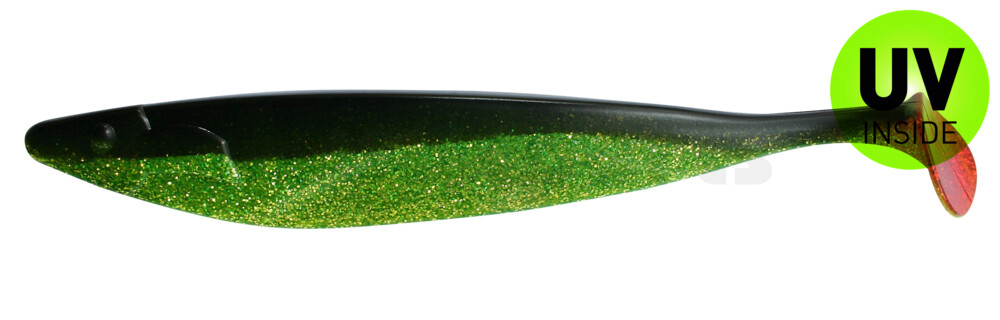 000430067 Megalodon 12" (ca. 30,0 cm) grün(chartreuse)-Glitter / schwarz