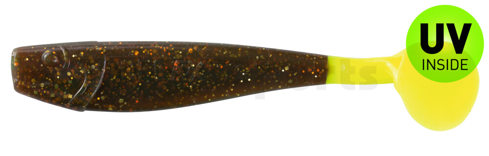 002011092FT King-Shad 4" (ca. 11,0 cm) motoroil-gold-Glitter