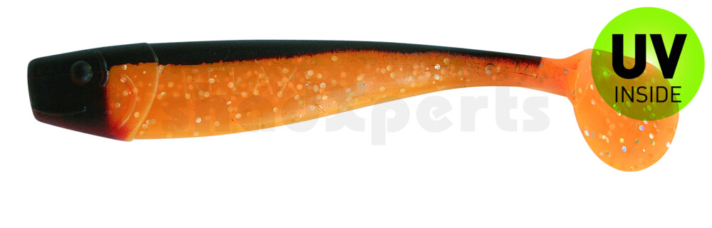 002011122 King-Shad 4" (ca. 11,0 cm) klar fluoorange-Glitter / schwarz
