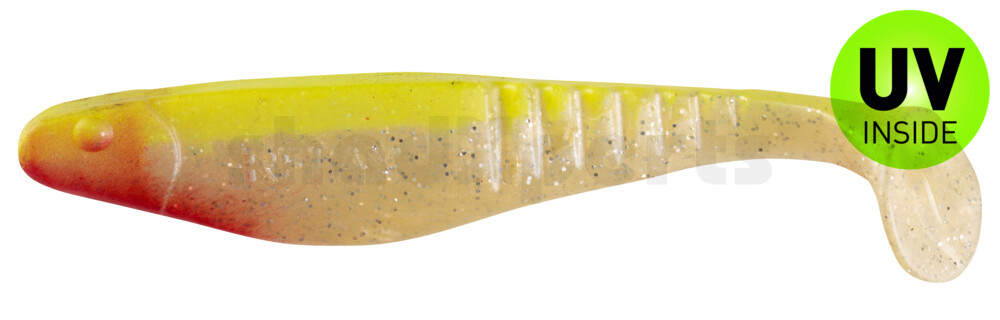 000812036 Shark 4" (ca. 11,0 cm) perlweiss-Glitter / fluogelb