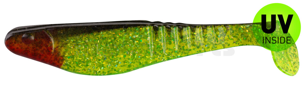 000812067 Shark 4" (ca. 11,0 cm) grün(chartreuse)-Glitter / schwarz