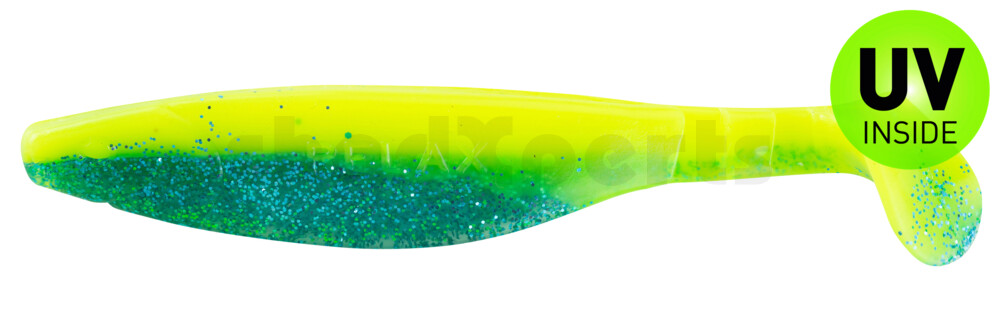 000214B322 Kopyto-River 5" (ca. 13,0 cm) fluogelb / sky-blue Glitter