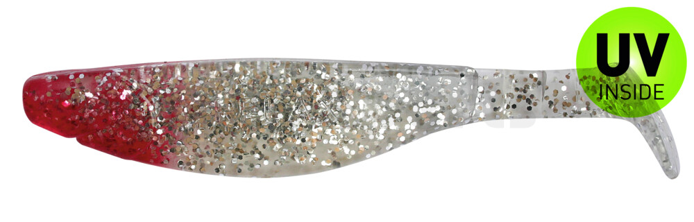 000214064RH Kopyto-River 5" (ca. 13,0 cm) klar silber-glitter / red head