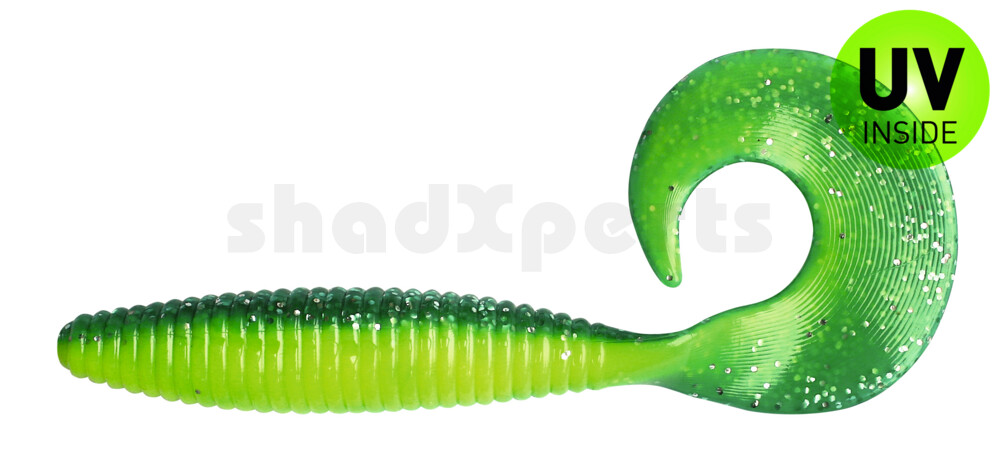 000617473 Magnum Twister 6" (ca. 16,0 cm) fluogelb-blaugrün-Glitter