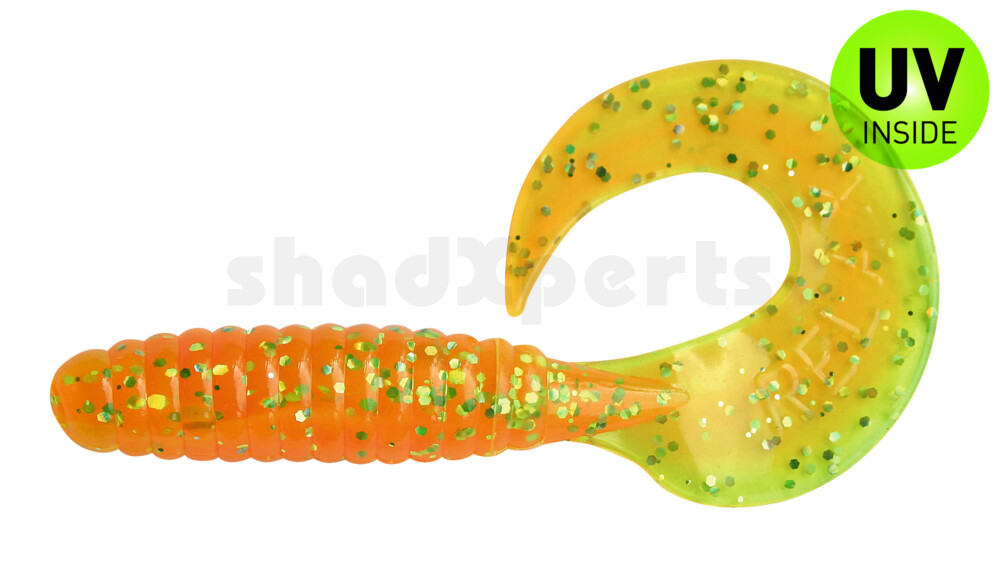 000508B141 Twister 4" laminiert (ca. 8,0 cm) orange-glitter / fluogrün-glitter