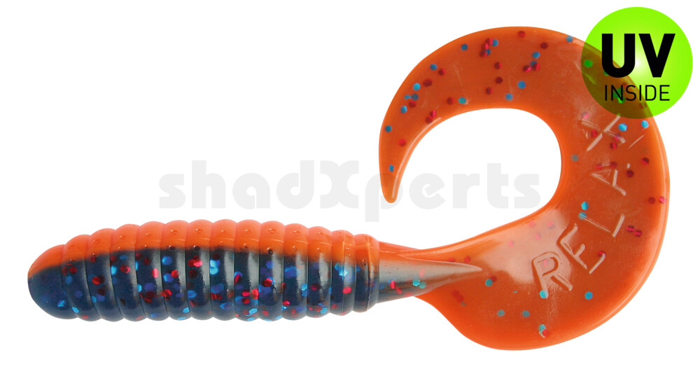 000508B902 Twister 4" laminiert (ca. 8,0 cm) orange / blau-rot glitter