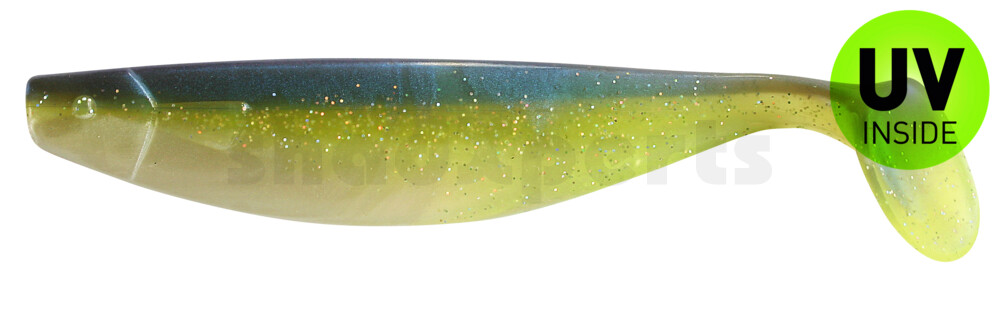 000416304 Xtra-Soft 6" (ca. 16,0 cm) perlweiss-grünglitter-blau