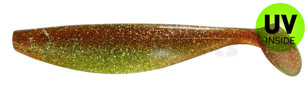 000416B054 Xtra-Soft 6" (ca. 16,0 cm) grün(chart.) glitter/ motoroil glitter