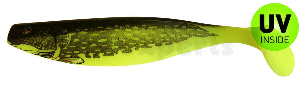 000416-055PI Xtra-Soft-Nature 6" (ca. 16,0 cm) fluogelb / Hecht (olive)