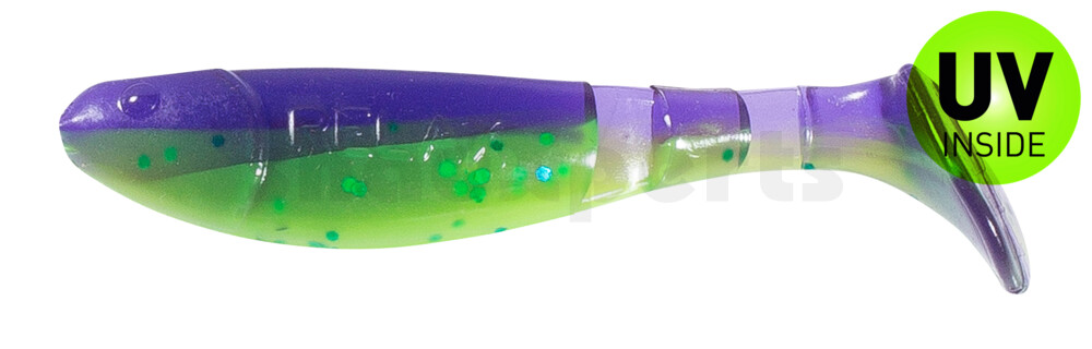 000207B113 Kopyto-Classic 2,5" (ca.7,0 cm) grün (chartreuse)-Glitter / blau-violett Glitter