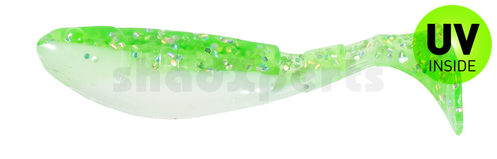 000207B125 Kopyto-Classic 2,5" (ca.7,0 cm) reinweiss / grün-Glitter
