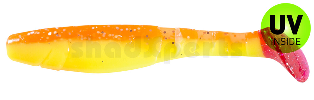 000211B033RT Kopyto-Classic 4" (ca. 11,0 cm) fluogelb / orange-silber Glitter / red tail 000211B033RT Kopyto-Classic 4" (ca. 11,0 cm) fluogelb / orange-silber Glitter / red tail