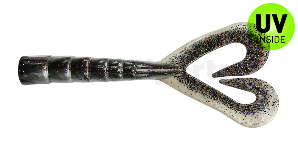 000610DT-02 Big Twin Tail 4"(ca. 10cm) perlweiss-rauch Glitter