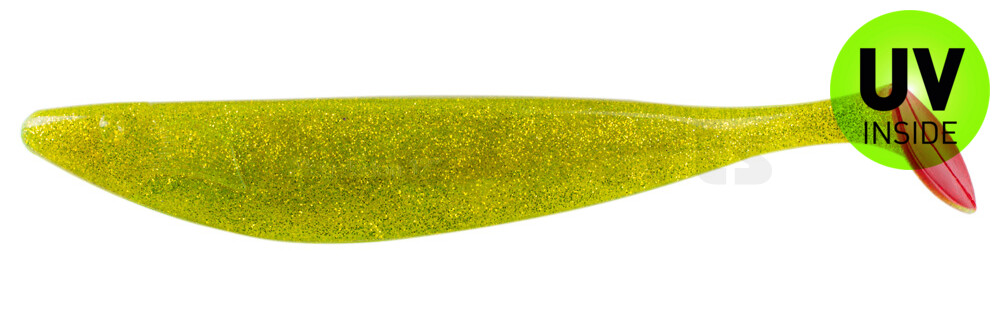 000430066RT Megalodon 12" (ca. 30,0 cm) grün (chartreuse)-Glitter / Red Tail