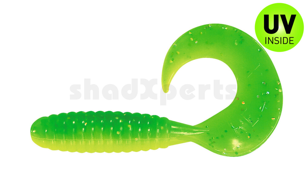 000508B002 Twister 4" laminiert (ca. 8,0 cm) fluogelb  / grün-glitter