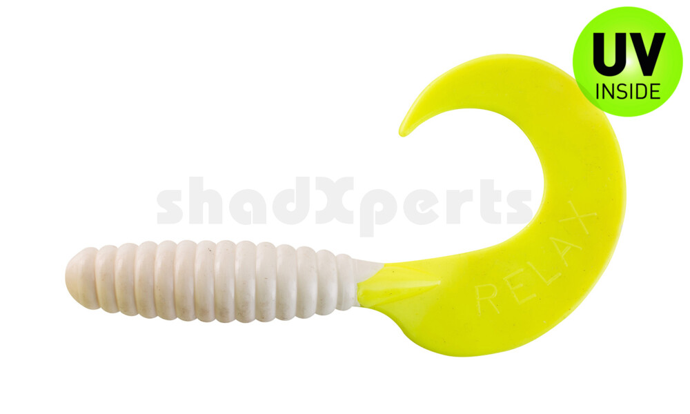 000613125 Xtra Fat Grub 5,5" regulär (ca. 13,0 cm) reinweiß / fire tail