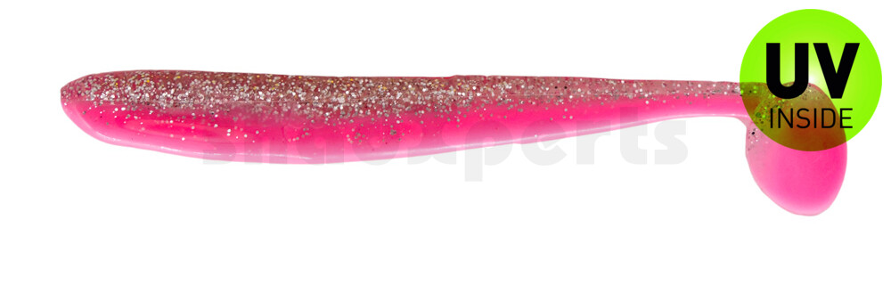 003413B300 Bass Shad 4,5“ (ca. 13 cm) bubblegum / klar silber Glitter