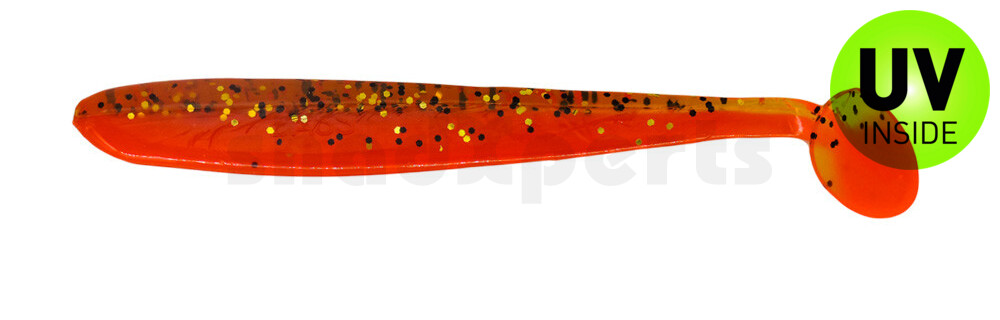 003413B318 Bass Shad 4,5“ (ca. 13 cm) feuerrot / rootbeer Glitter