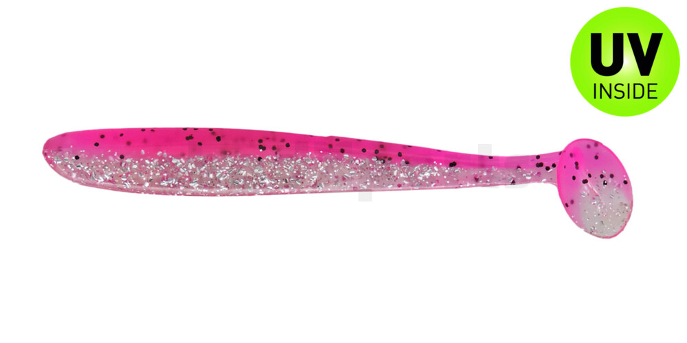 003413B315 Bass Shad 4,5“ (ca. 13 cm) klar silber Glitter / hot pink Glitter