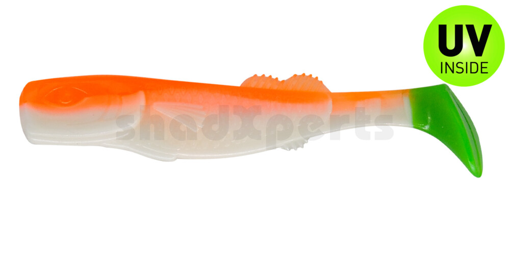 000712B199LT California 4" (ca. 11,0 cm) reinweiss / orange / lime tail