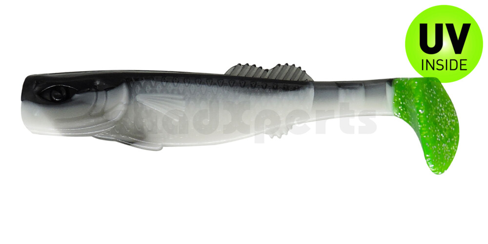 000712B016LT California 4" (ca. 11,0 cm) reinweiss / schwarz / lime tail