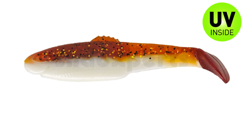 001413B074RT Diamond Shad 5" (ca. 13,5 cm) reinweiss / bronze-glitter / red tail