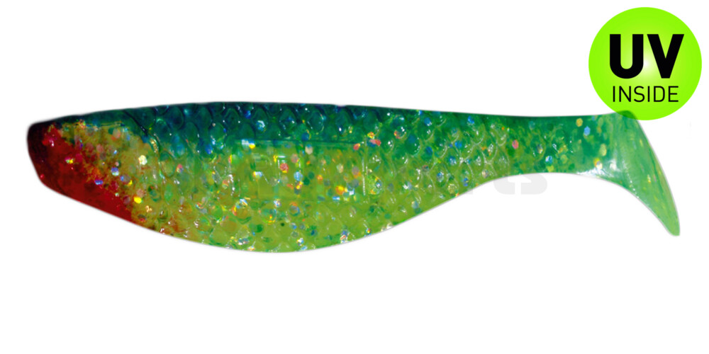 000110203 Aqua 4" (ca. 10,0 cm) grün(chartreuse)-glitter / blau