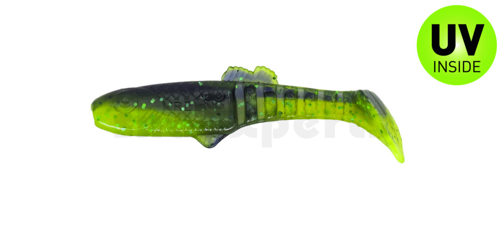 005007B113 Montana 2,5" (ca. 7cm) grün (chartreuse)-Glitter / blau-violett Glitter