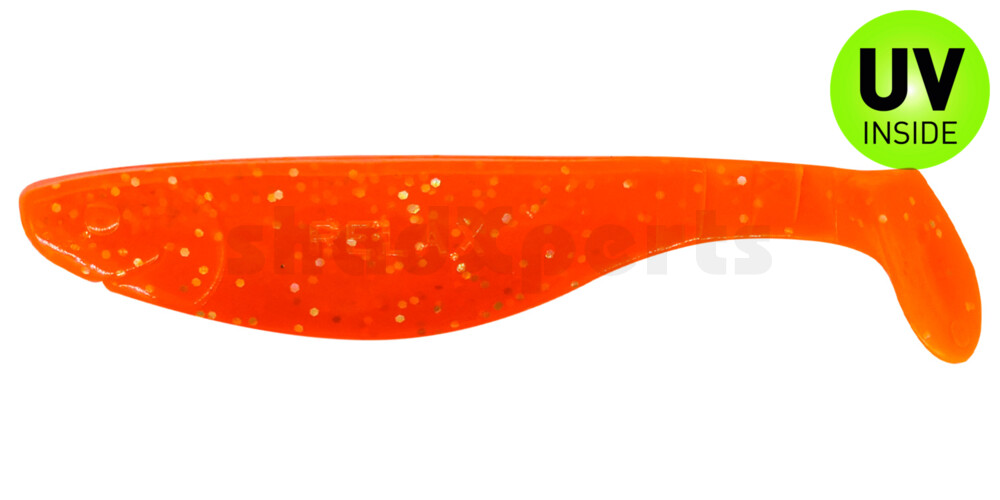 000212121 Kopyto-River 4" (ca. 11,0 cm) klar fluoorange glitter