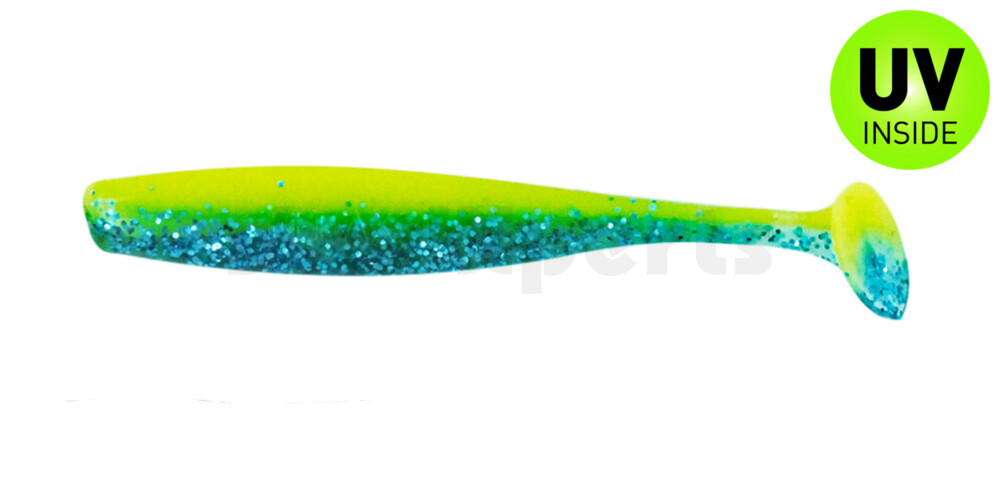 003407B322 Bass Shad 2,5" (ca. 7 cm) fluogelb / sky-blue Glitter