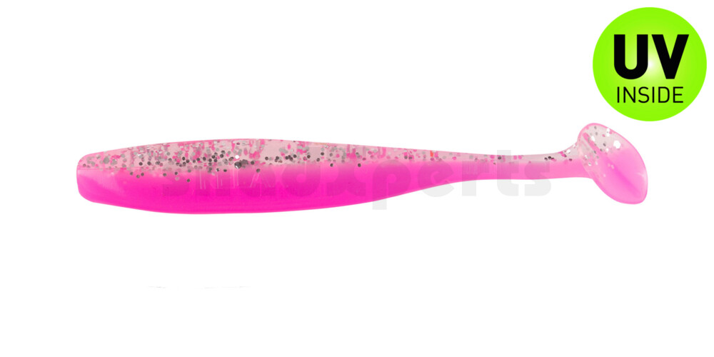 003407B300 Bass Shad 2,5" (ca. 7 cm) bubblegum / klar silber Glitter