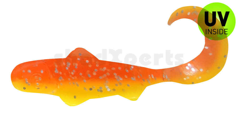 000908B033 Super Banjo 3" (ca. 7,5 cm) fluogelb  / orange-silber Glitter