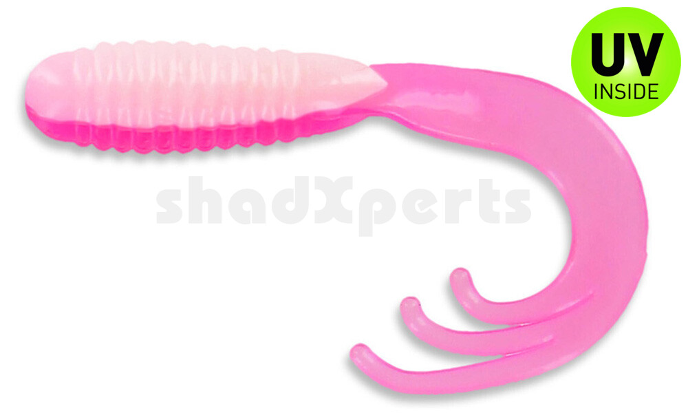 000645004 Triple Tail Grub 2"  (ca. 5 cm) Pink/White