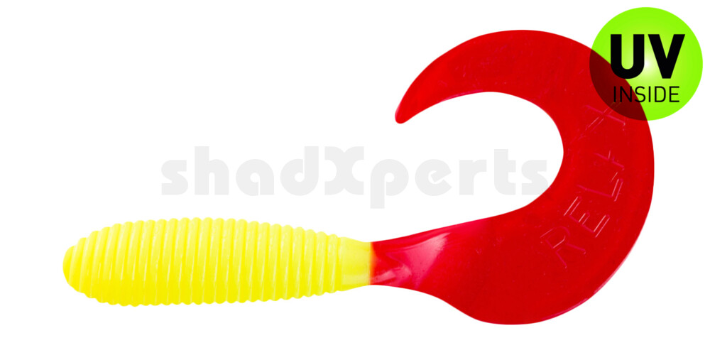 000607097 Twister 3" regulär (ca. 7,0 cm) fluogelb / red tail