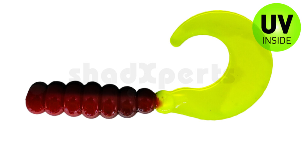000603039 Fat Grub 2" (ca. 5 cm) Red/Black/Chartreuse