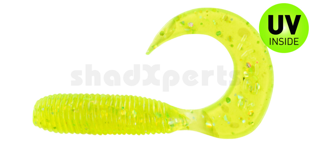 000604018 Twister 2" regulär (ca. 4,5 cm) grün(chartreuse) glitter