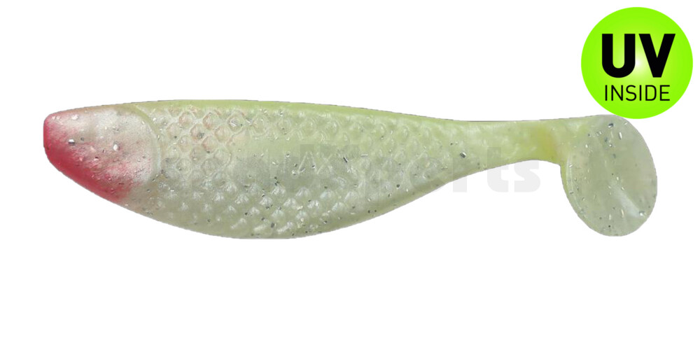 000108036 Aqua 3" (ca. 8,0 cm) perlweiss-Glitter / fluogelb