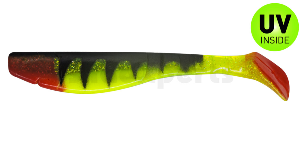 000220-066ZF Kopyto-Classic 8" (ca. 20,0 cm) grün (chartreuse) - glitter / Zander / Bauch: fluogelb