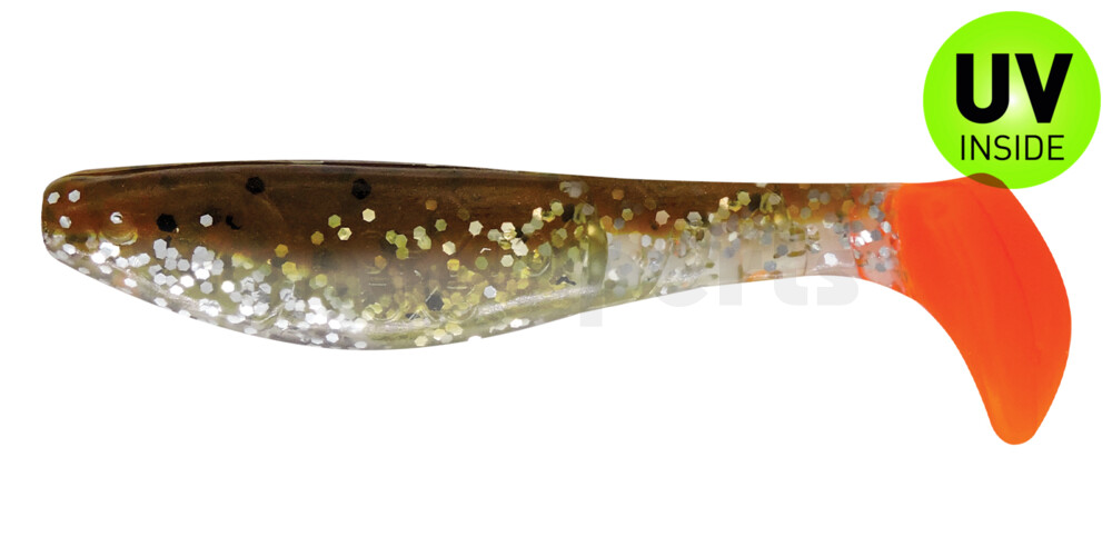 000208B111RT Kopyto-Classic 3" (ca. 8,0 cm) klar silber Glitter / olivebraun-Glitter / red tail